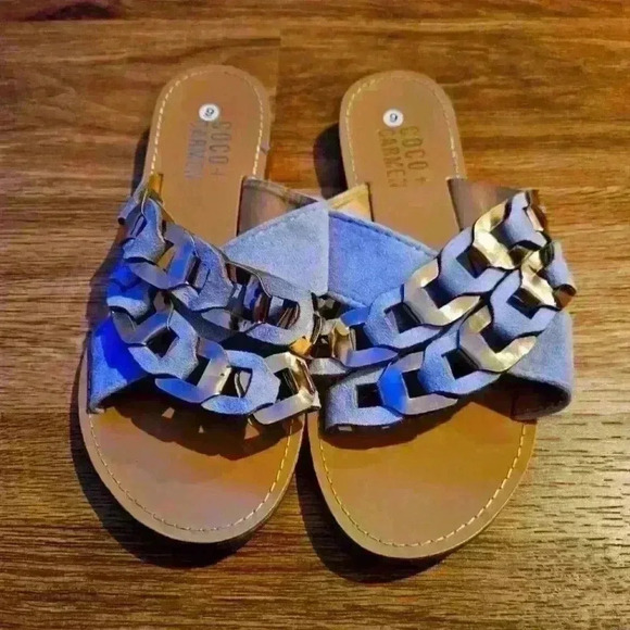 Coco + Carmen Lavender & Gold sandals. Size 9 - Picture 1 of 5